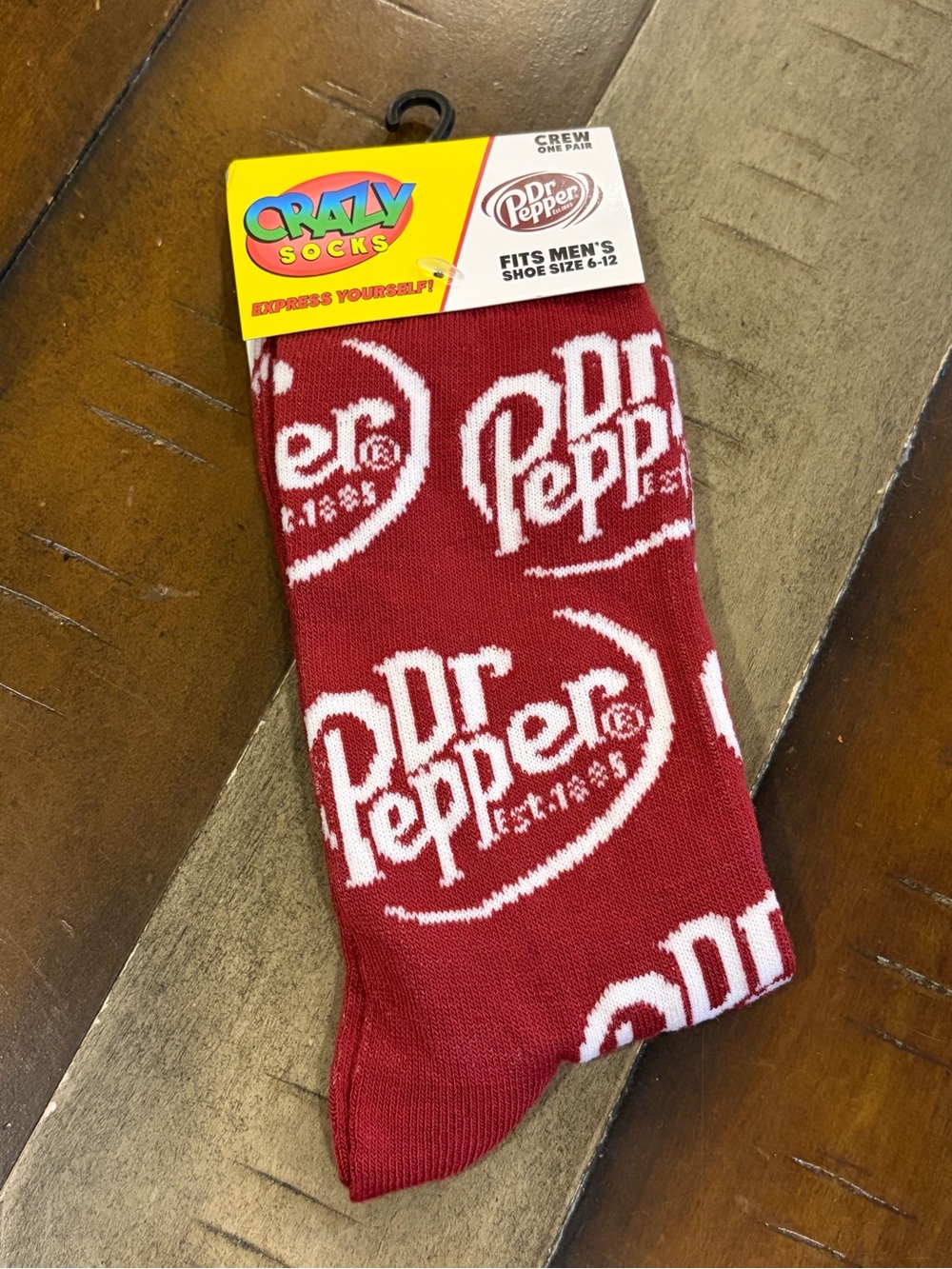 Men’s Official Dr. Pepper Long Crazy Socks - Shoe Size 6-12